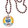 Round Mardi Gras Beads with Decal on Disk - Burgundy